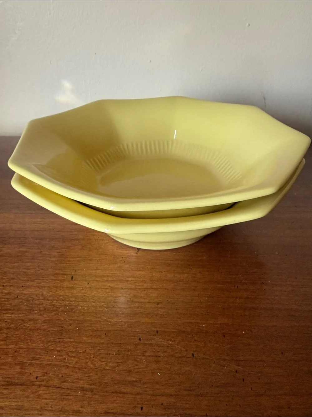 Independence Ironstone Japan Octagonal Serving Bowls - Yellow
